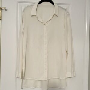 ADAY Something Cool Button Down Top - Ivory/Crean